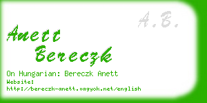 anett bereczk business card